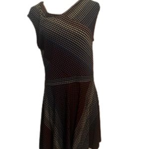 NWT BCBGMaxAzria • Jasmyne Striped Knit Jacquard Dress in Black/Purple, Large